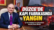 Düzce’de Kapı Fabrikasında Yangın