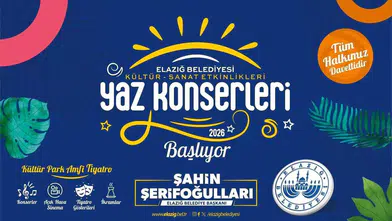Elazığ’da yaz akşamları sanatla şenleniyor: Kültür Park’ta perdeler açılıyor