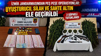 İzmir'de Jandarma Operasyonları: Uyuşturucu, Silah ve Sahte Altın Ele Geçirildi
