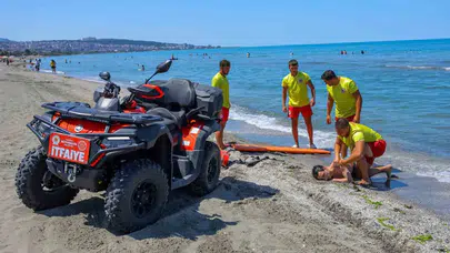 Samsun sahillerinde nefes kesen tatbikat: Cankurtaranlar rip akıntısına karşı alarmda