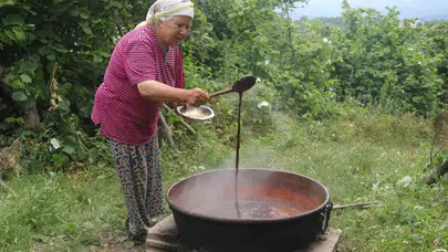 Ordu'da asırlık lezzet mesaisi: Dutlar şifalı pekmeze dönüşüyor