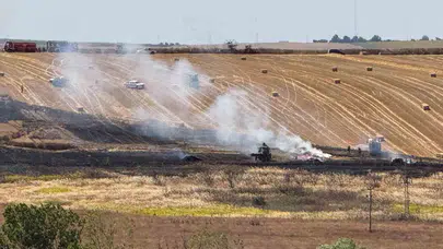 Çorlu’da hasat öncesi büyük panik: Alevler 80 dekar buğdayı küle çevirdi