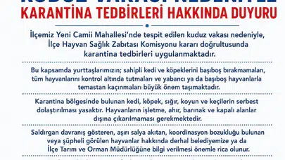 Edremit’te kuduz alarmı: 7 mahallede hayvan hareketliliğine yasak geldi