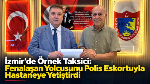 İzmirli Taksici, Fenalaşan Yolcusunu Polis Eskortuyla Hastaneye Yetiştirdi
