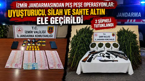 İzmir'de Jandarma Operasyonları: Uyuşturucu, Silah ve Sahte Altın Ele Geçirildi