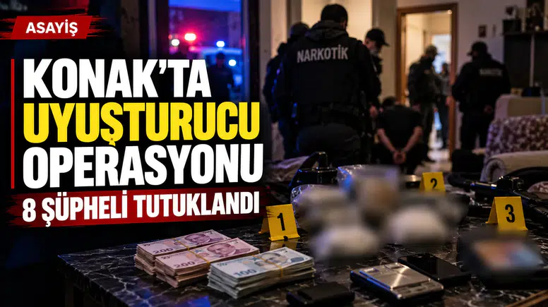 Konak’ta 4 Adrese Narkotik Operasyonu: 8 Tutuklama